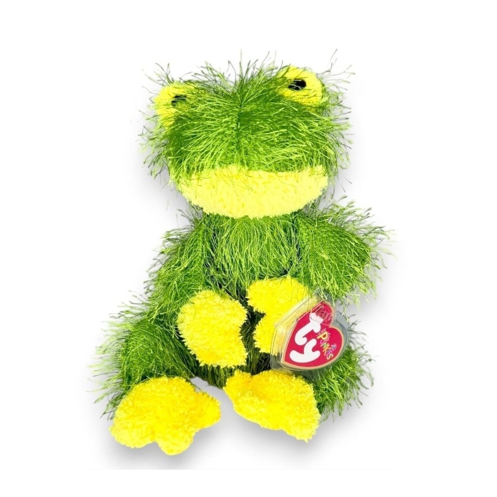 Hopscotch the Frog Punkie | Green Fuzzy Frog | Mint Heart Tag TY Punkies - Picture 5 of 6